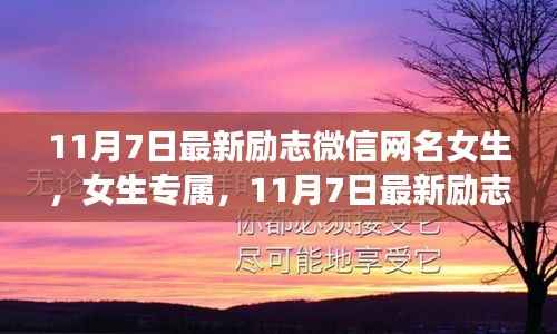 最新励志微信网名女生专属设置指南,励志网名推荐与指南(11月7日更新)