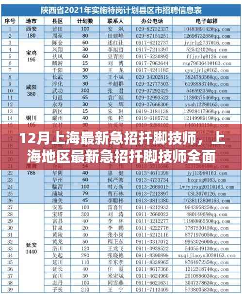12月上海最新急招扦脚技师,上海地区最新急招扦脚技师全面评测与介绍